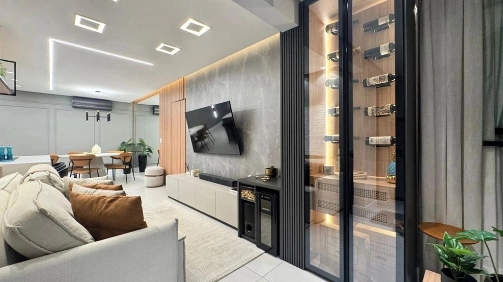 Apartamento Alto Padrão no bairro Pedra Branca: 103m² com Mobília e Sofisticação Atemporal